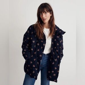 Madewell Corduroy Crop Puffer Jacket